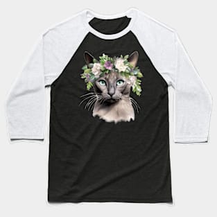 Tonkinese Cat Flowers Art Design for Cat Owers Baseball T-Shirt